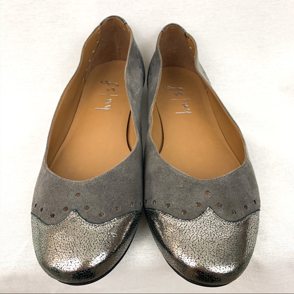 French Sole FS/NY Leather and Metallic Flats